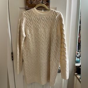 Forever 21 cream cable sweater dress M